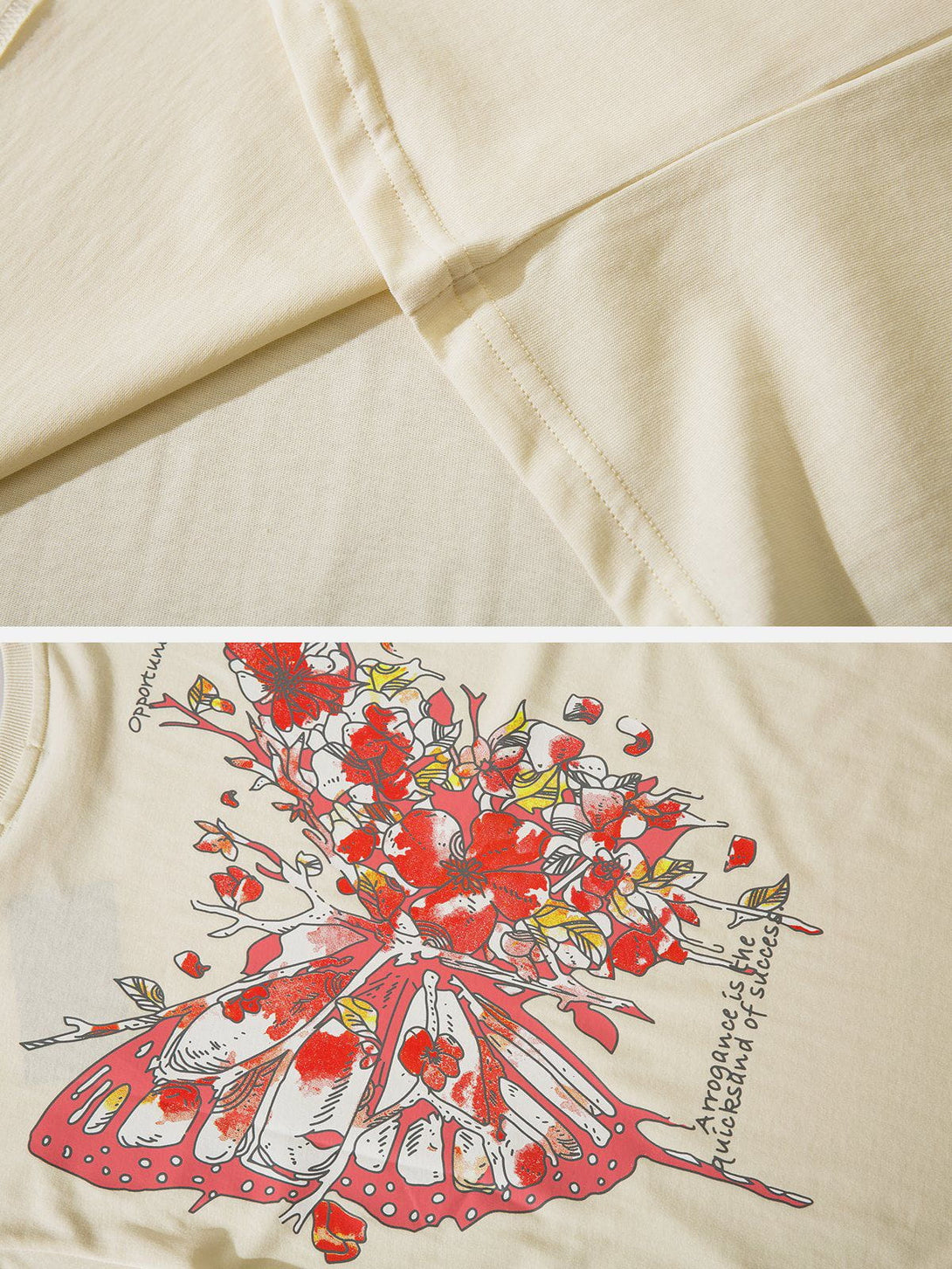 Majesda® - Butterfly Sakura Graphic Tee- Outfit Ideas - Streetwear Fashion - majesda.com