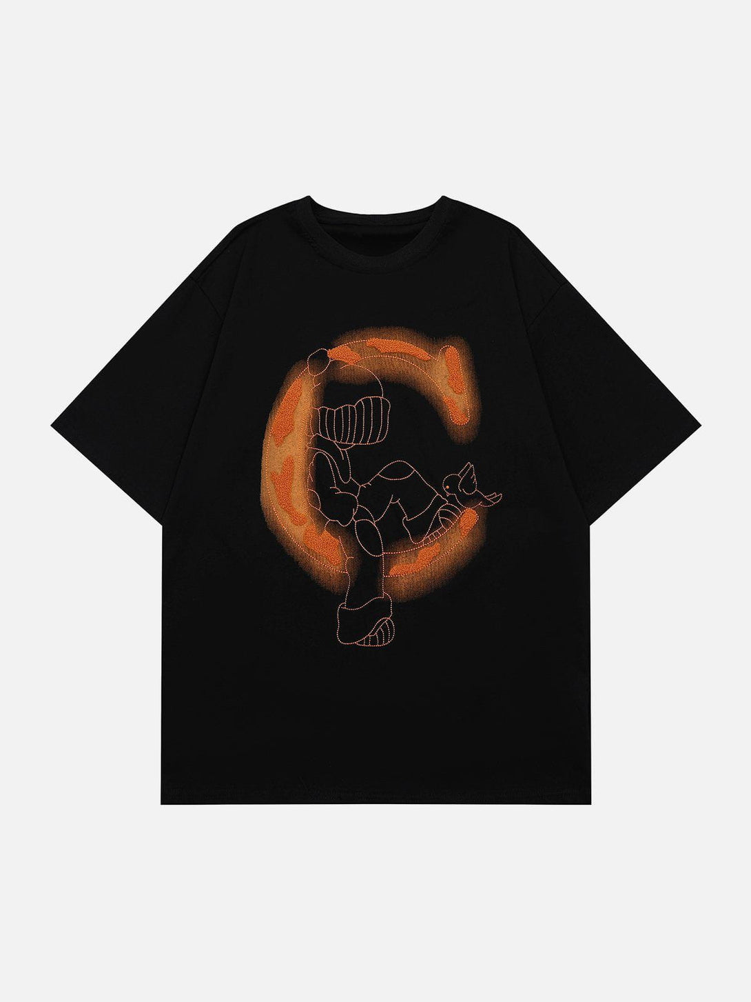 Majesda® - C Inkjet Printing Tee- Outfit Ideas - Streetwear Fashion - majesda.com