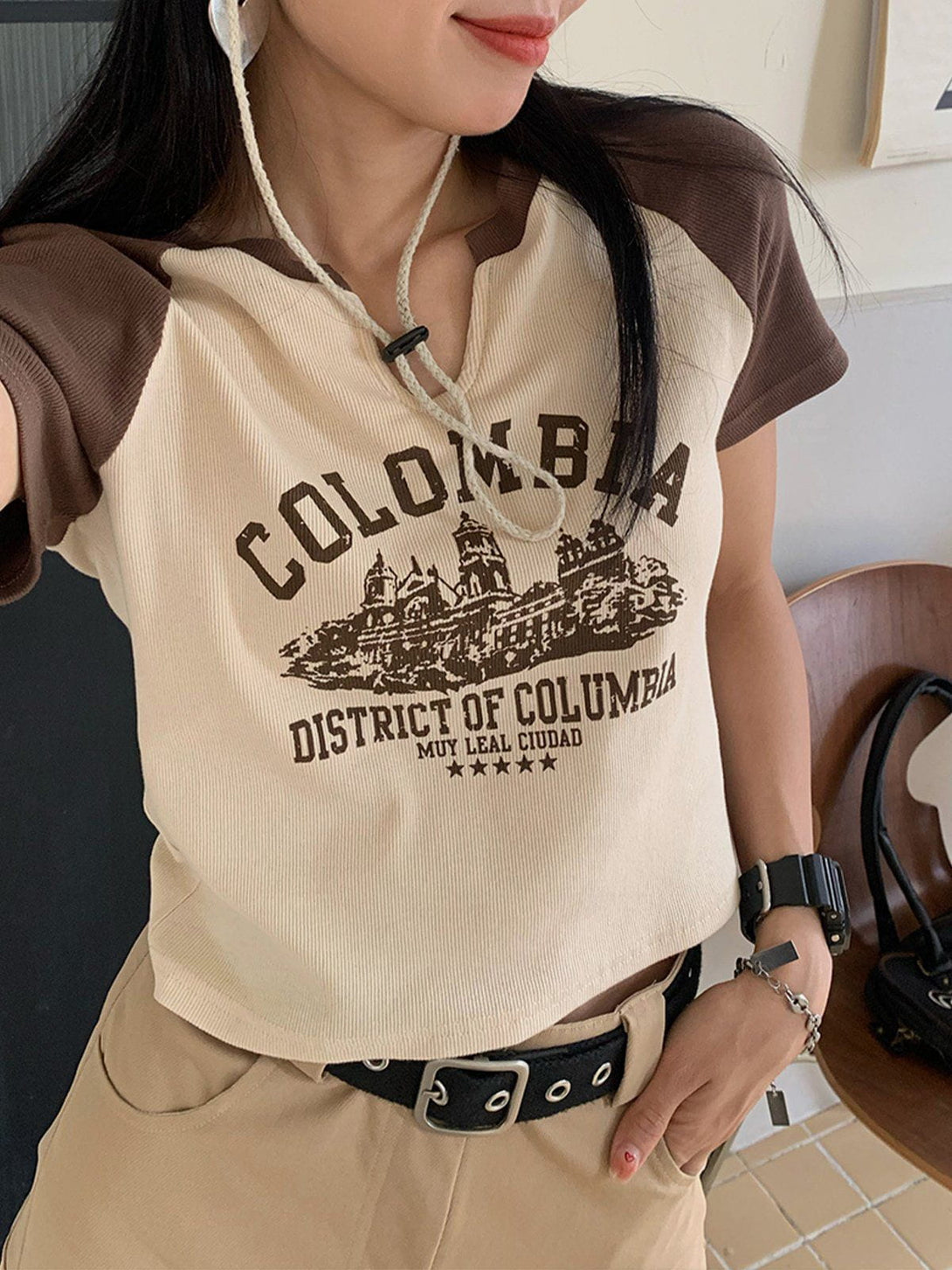 Majesda® - "COLOMBIA" Print Vintage Tee- Outfit Ideas - Streetwear Fashion - majesda.com