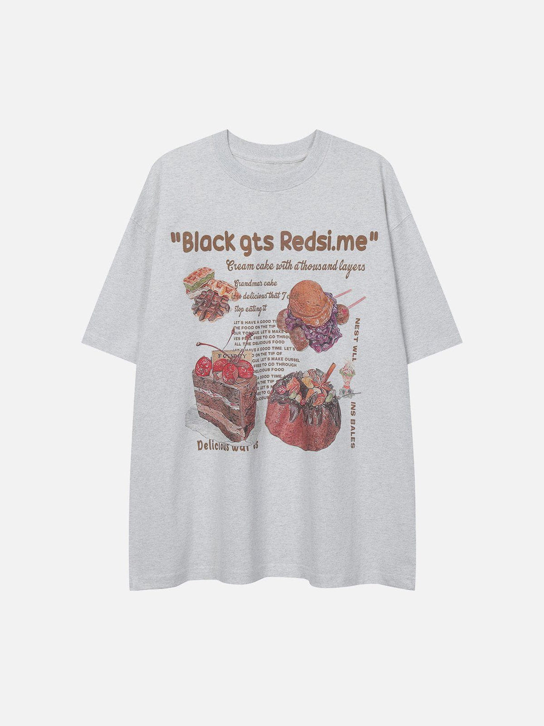 Majesda® - Cakes Print Cotton Tee- Outfit Ideas - Streetwear Fashion - majesda.com