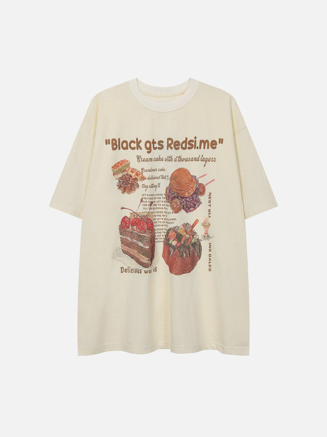 Majesda® - Cakes Print Cotton Tee- Outfit Ideas - Streetwear Fashion - majesda.com