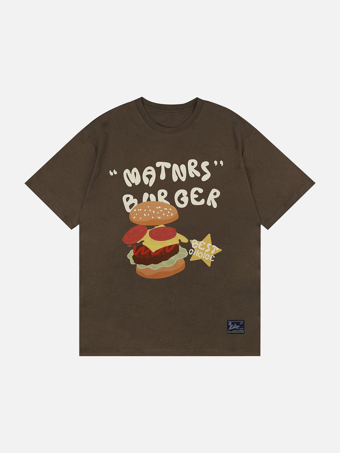 Majesda® - Cartoon Burger Print Tee- Outfit Ideas - Streetwear Fashion - majesda.com