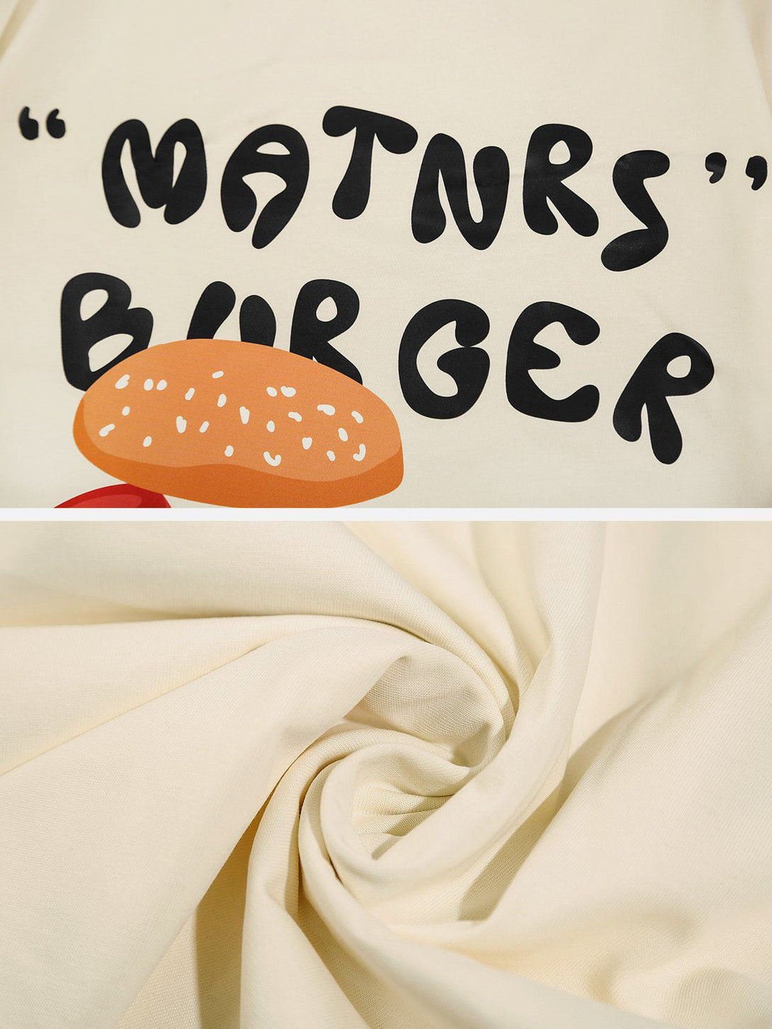 Majesda® - Cartoon Burger Print Tee- Outfit Ideas - Streetwear Fashion - majesda.com