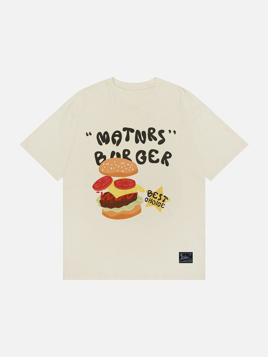 Majesda® - Cartoon Burger Print Tee- Outfit Ideas - Streetwear Fashion - majesda.com