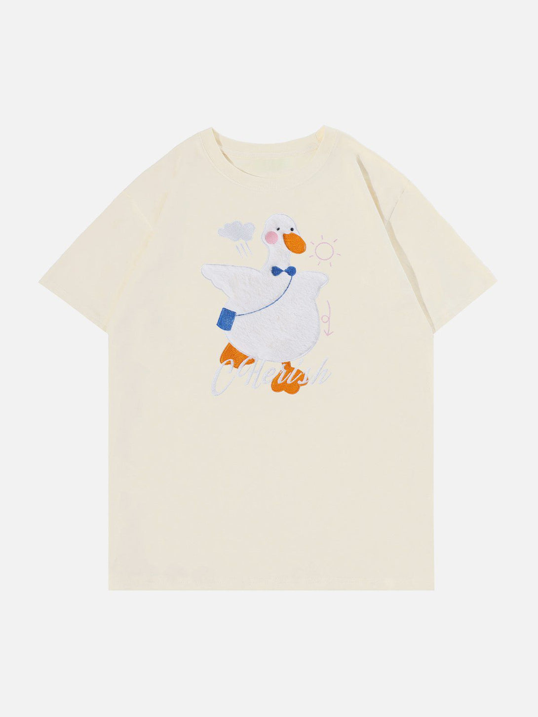 Majesda® - Cartoon Duck Patchwork Tee- Outfit Ideas - Streetwear Fashion - majesda.com