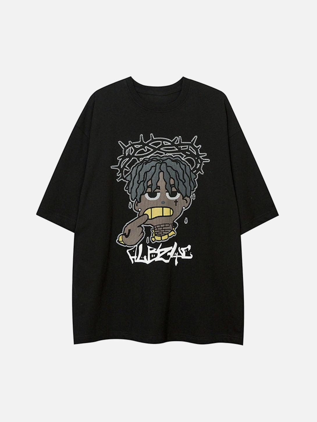 Majesda® - Cartoon Foam Loose T-Shirt- Outfit Ideas - Streetwear Fashion - majesda.com