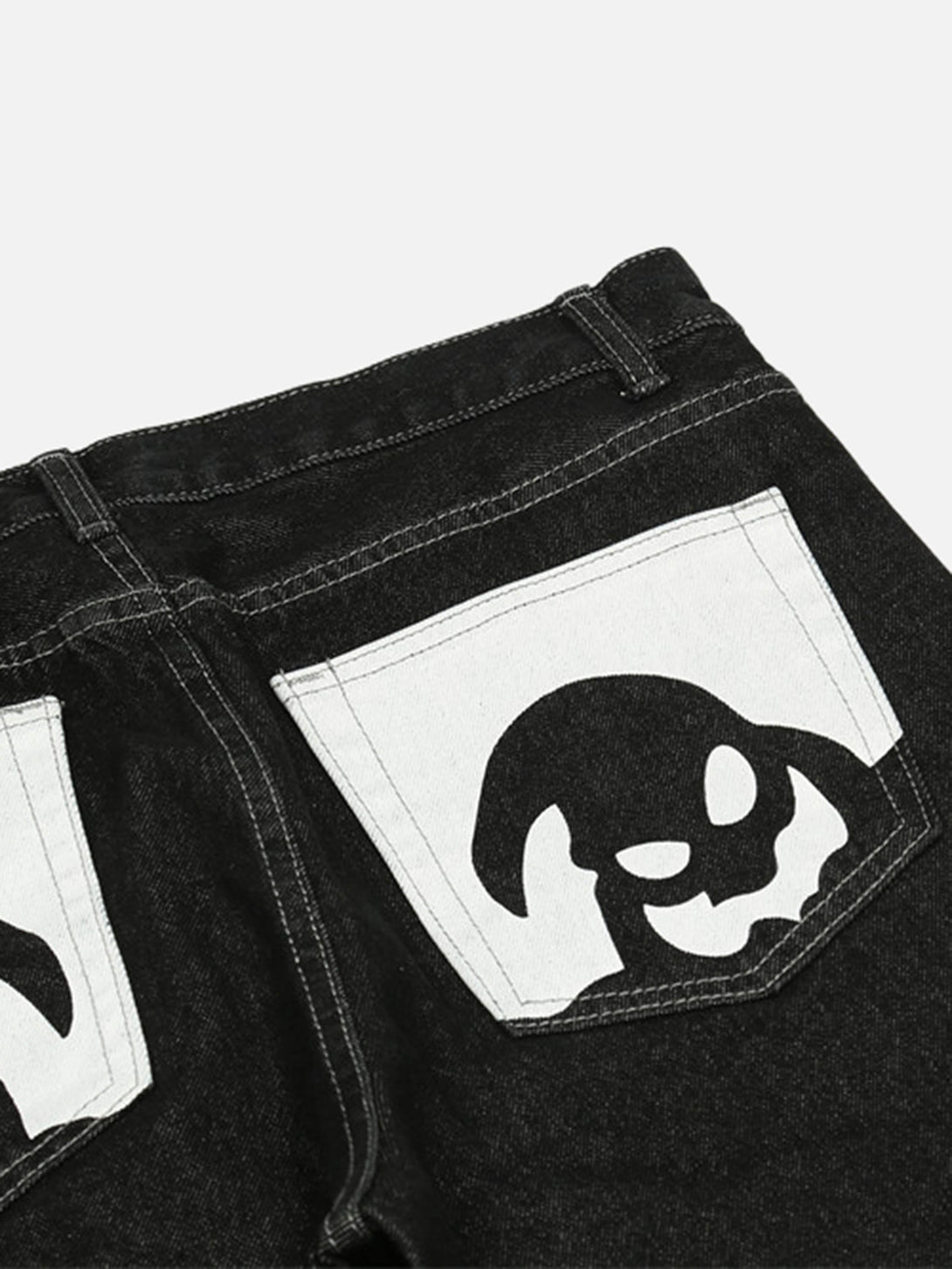 Majesda® - Cartoon Pocket Print Washed Jeans- Outfit Ideas - Streetwear Fashion - majesda.com