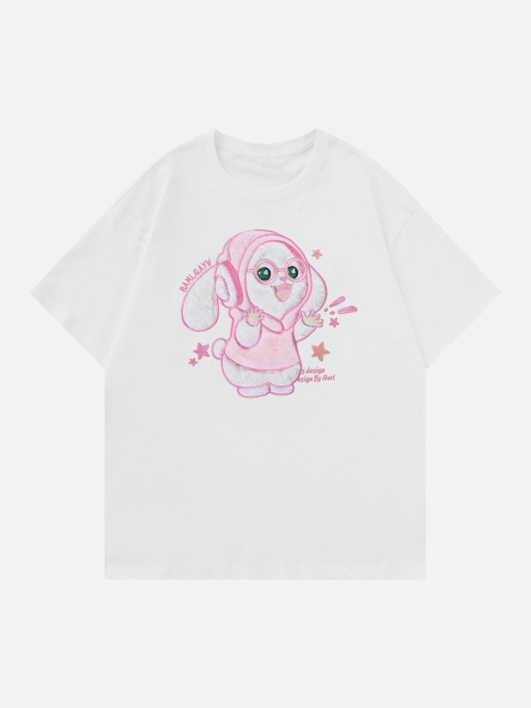 Majesda® - Cartoon Rabbit Embroidery Tee- Outfit Ideas - Streetwear Fashion - majesda.com