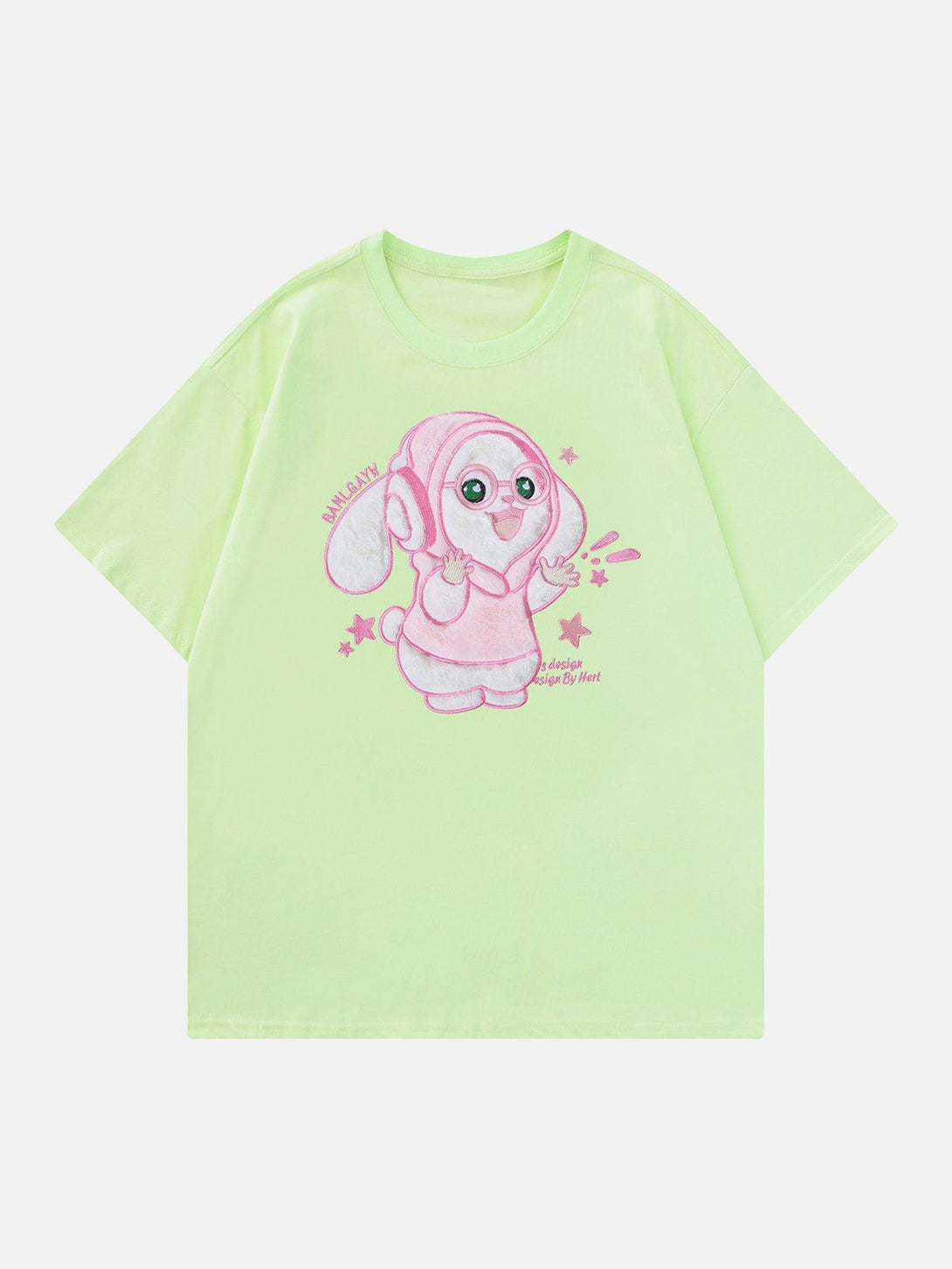 Majesda® - Cartoon Rabbit Embroidery Tee- Outfit Ideas - Streetwear Fashion - majesda.com