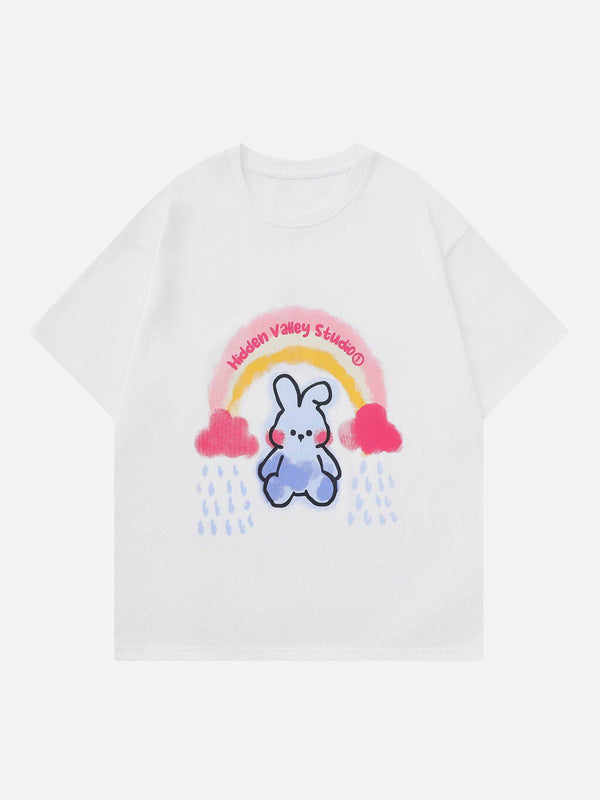 Majesda® - Cartoon Rabbit Graphic Tee- Outfit Ideas - Streetwear Fashion - majesda.com