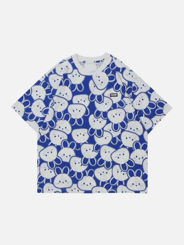 Majesda® - Cartoon Rabbit Print Tee- Outfit Ideas - Streetwear Fashion - majesda.com