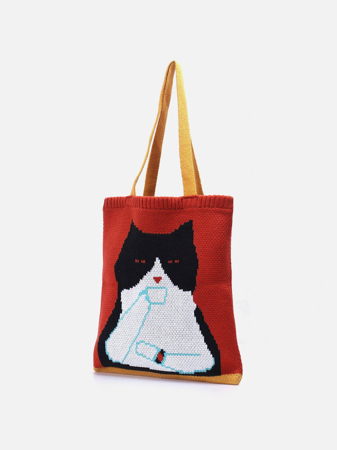 Majesda® - Cat Graphic Knit Bag- Outfit Ideas - Streetwear Fashion - majesda.com