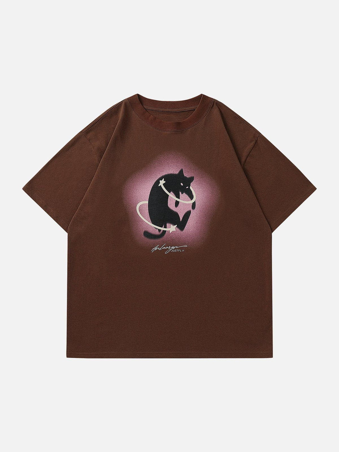 Majesda® - Cat Print Tee- Outfit Ideas - Streetwear Fashion - majesda.com