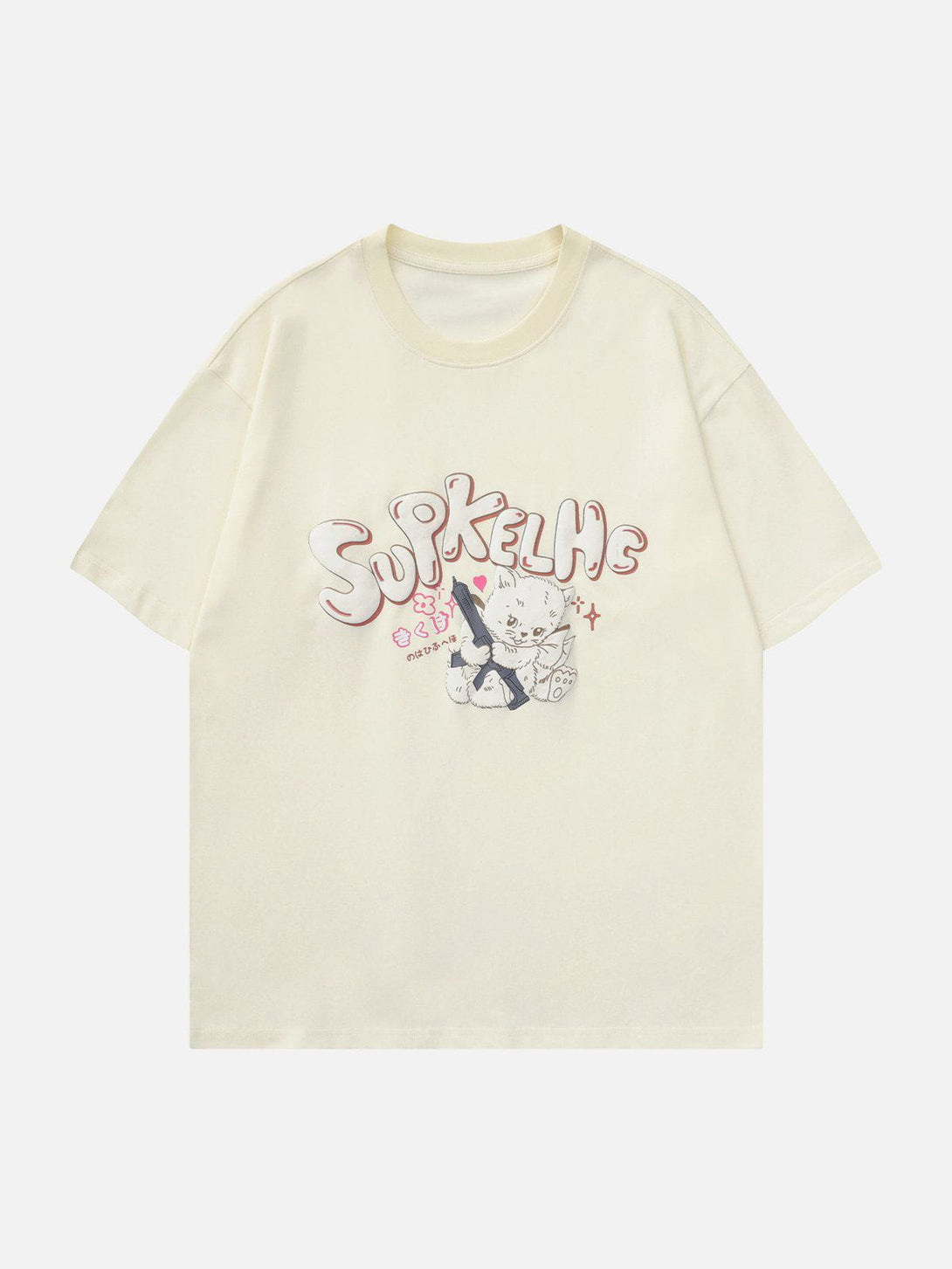 Majesda® - Cat Print Tee- Outfit Ideas - Streetwear Fashion - majesda.com