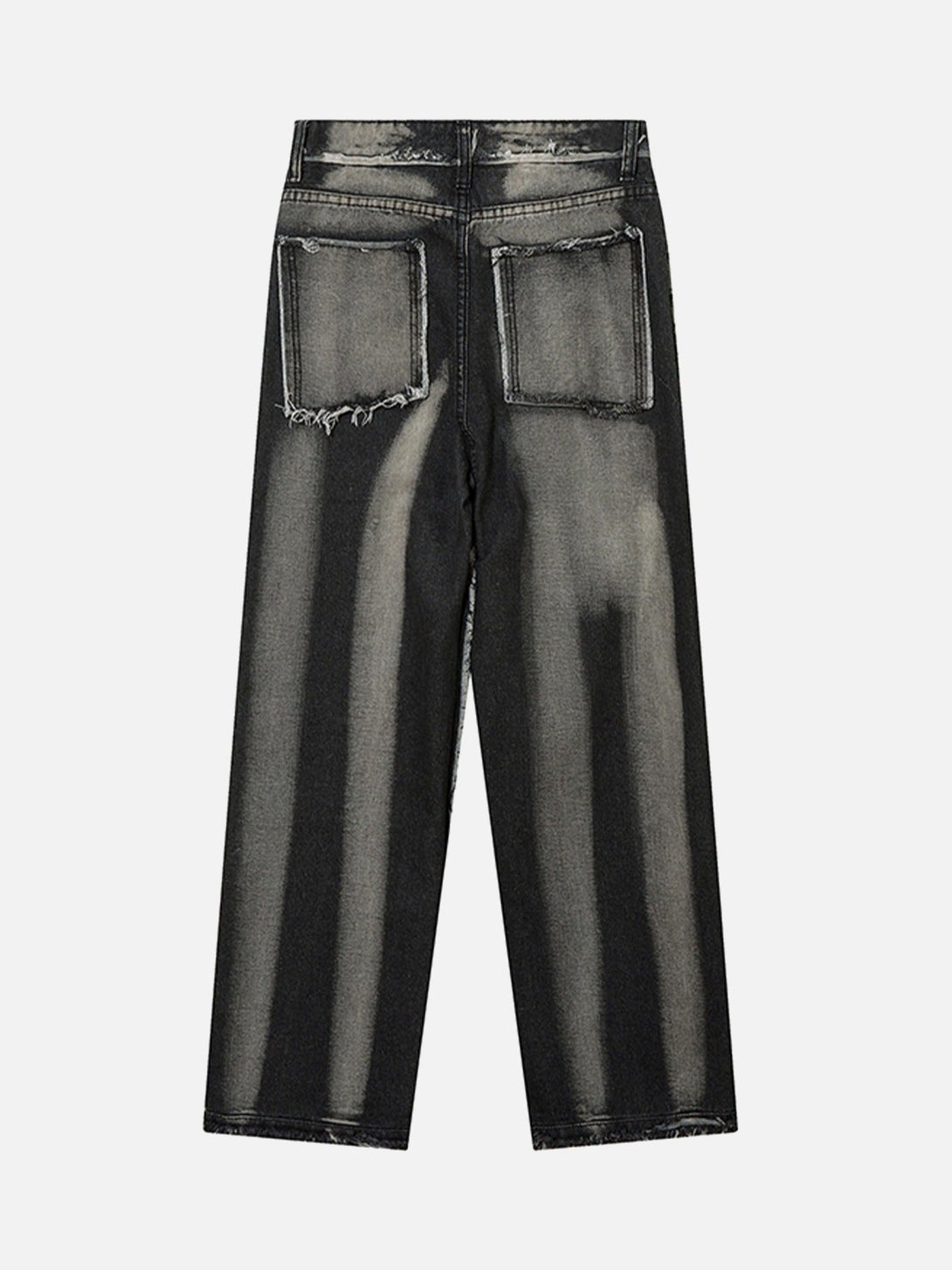 Majesda® - Cat Whiskers Raw Edge Patchwork Jeans - 1784- Outfit Ideas - Streetwear Fashion - majesda.com