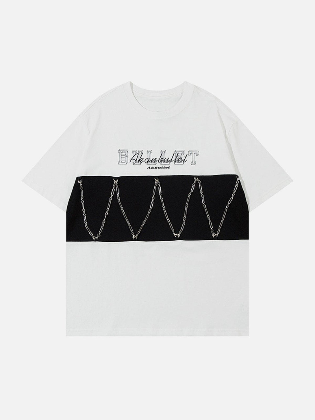 Majesda® - Chain Contrast Print Tee- Outfit Ideas - Streetwear Fashion - majesda.com