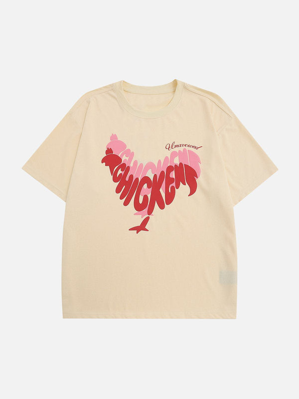 Majesda® - Chicken Print Tee- Outfit Ideas - Streetwear Fashion - majesda.com