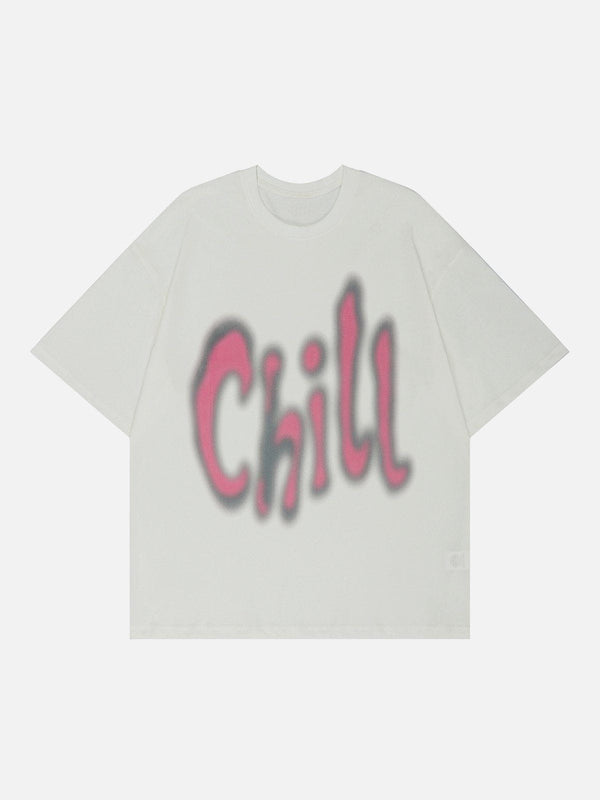 Majesda® - Chill Letters Graphic Tee- Outfit Ideas - Streetwear Fashion - majesda.com