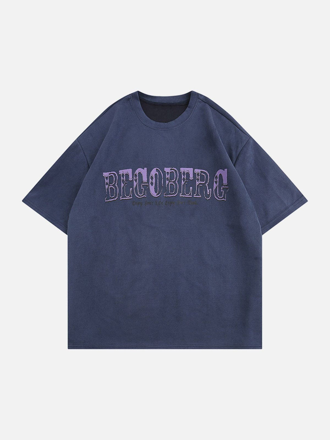 Majesda® - Circle Letter Graphic Suede Tee- Outfit Ideas - Streetwear Fashion - majesda.com