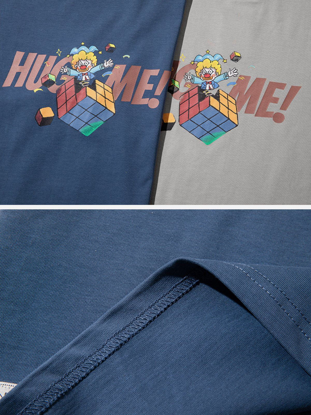 Majesda® - Clown Rubik's Cube Print Tee- Outfit Ideas - Streetwear Fashion - majesda.com