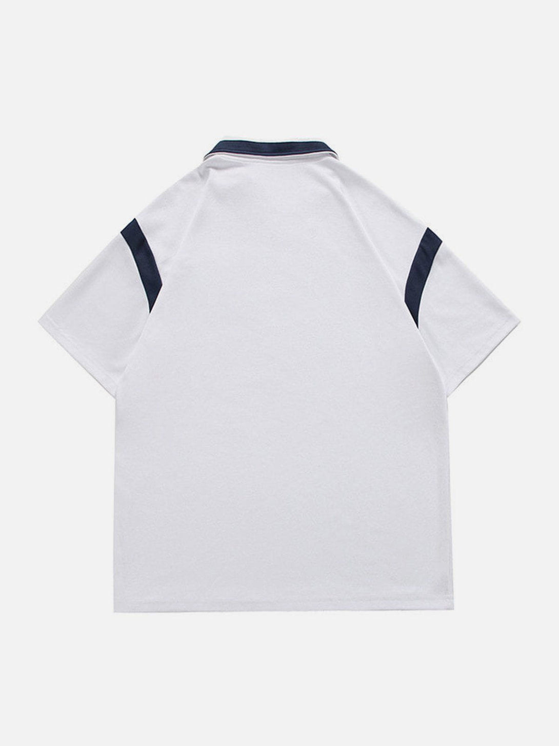 Majesda® - Color Blocking Polo Collar Tee- Outfit Ideas - Streetwear Fashion - majesda.com