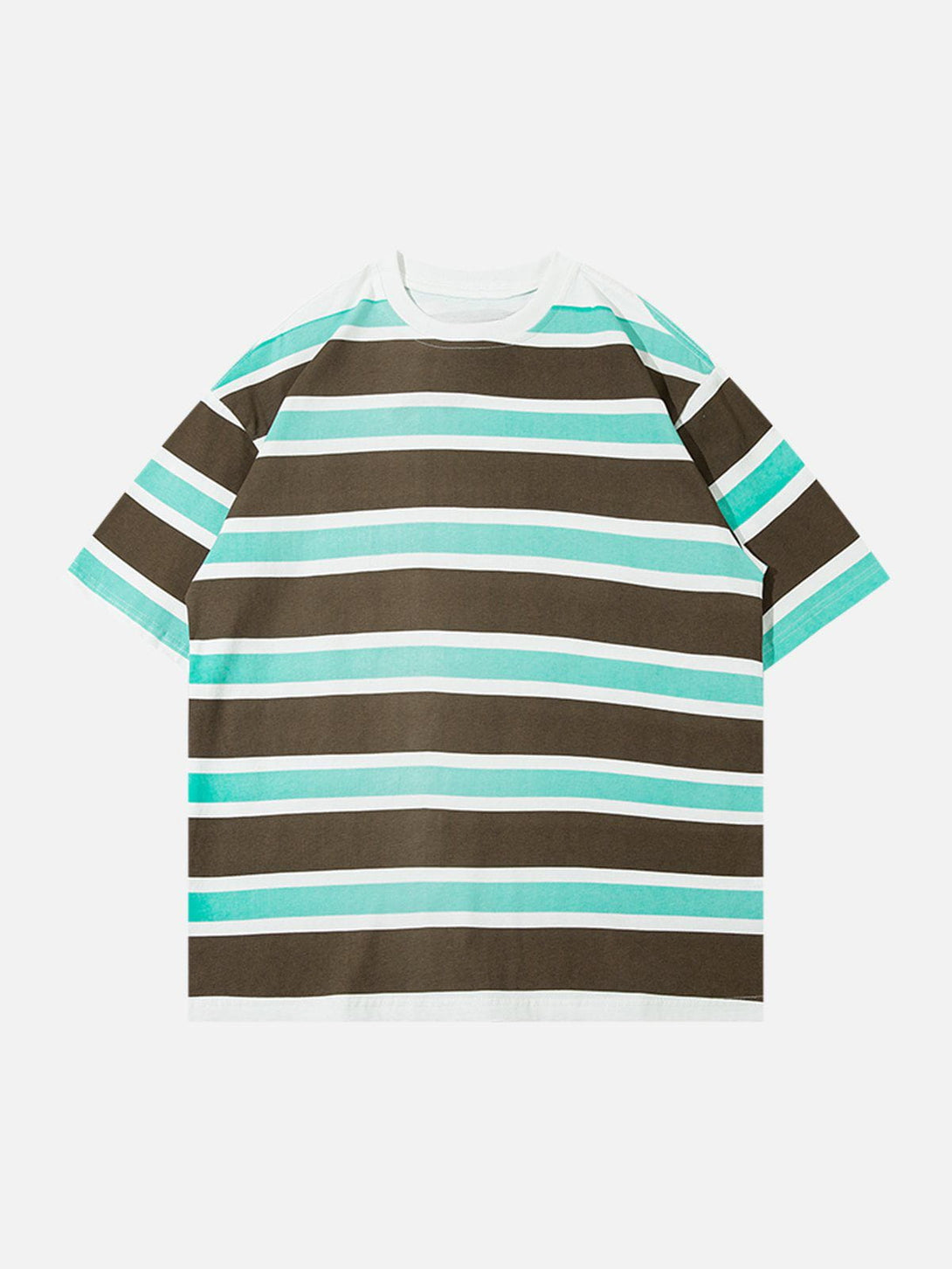 Majesda® - Color Clash Stripes Tee- Outfit Ideas - Streetwear Fashion - majesda.com