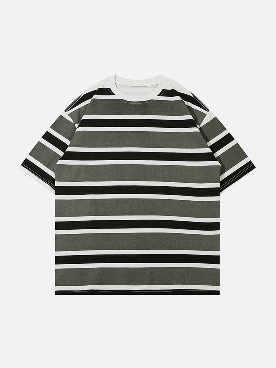 Majesda® - Color Clash Stripes Tee- Outfit Ideas - Streetwear Fashion - majesda.com