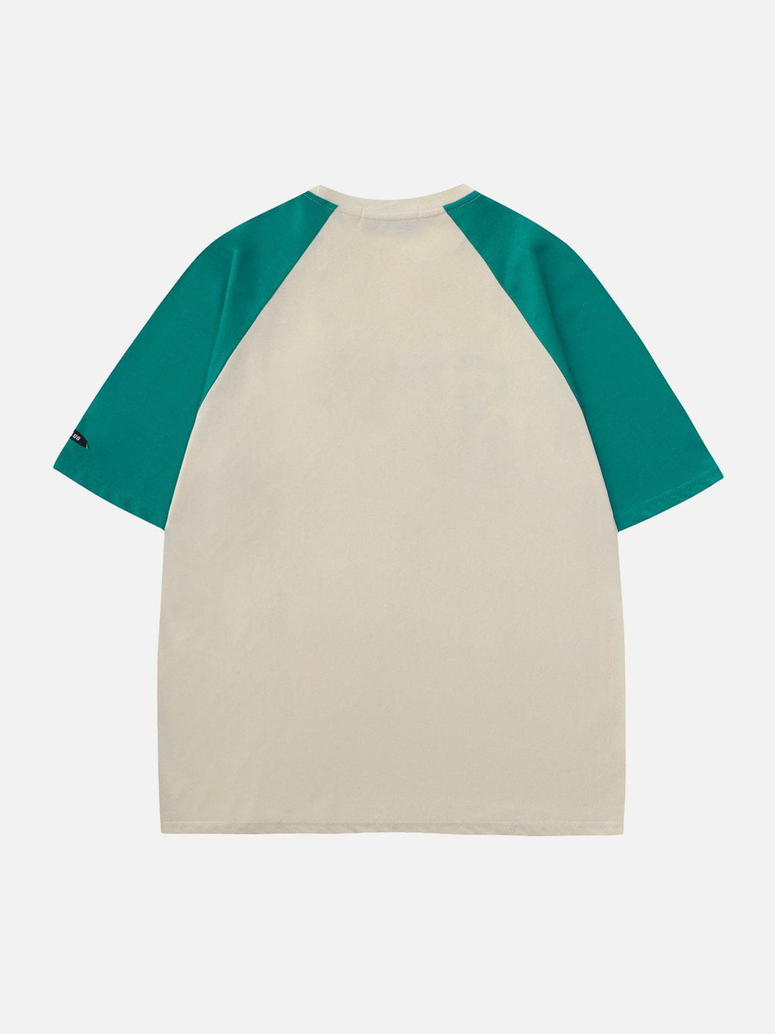 Majesda® - Colorblock Raglan Foam Letter Tee- Outfit Ideas - Streetwear Fashion - majesda.com