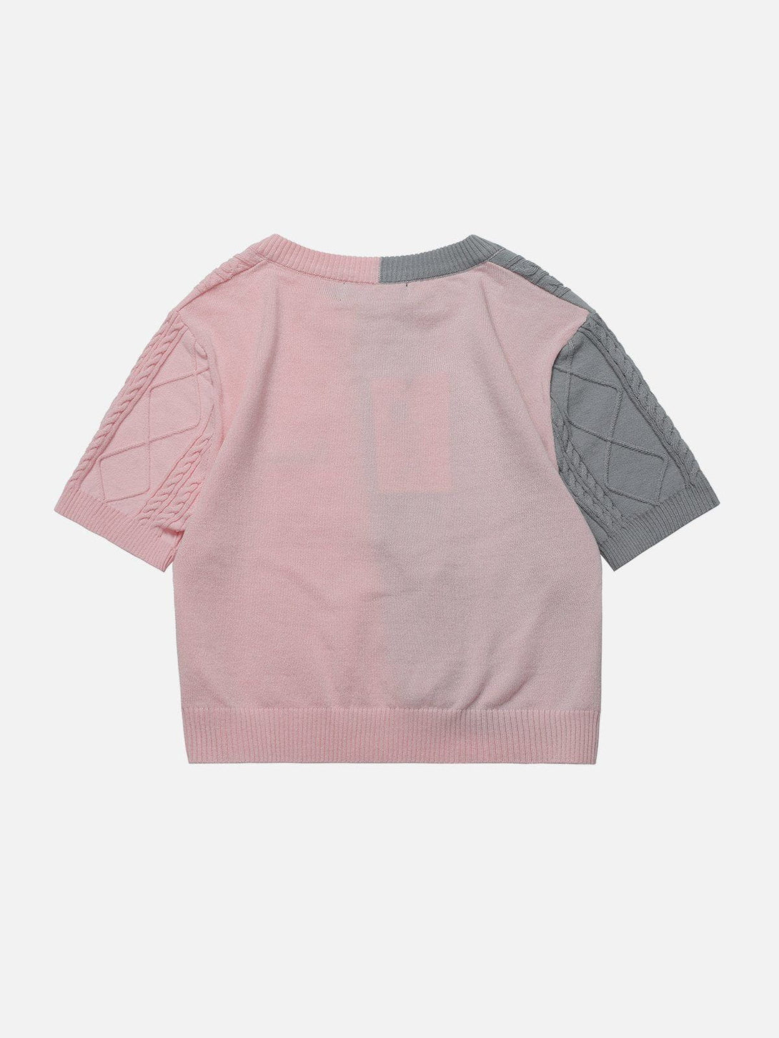 Majesda® - Colorblock Twist Knit Tee- Outfit Ideas - Streetwear Fashion - majesda.com