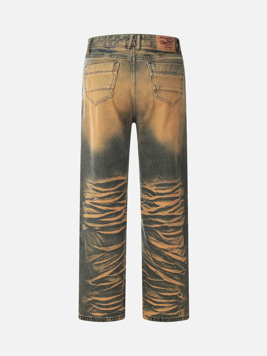 Majesda® - Colorblocked Airbrushed Wide Leg Jeans- Outfit Ideas - Streetwear Fashion - majesda.com