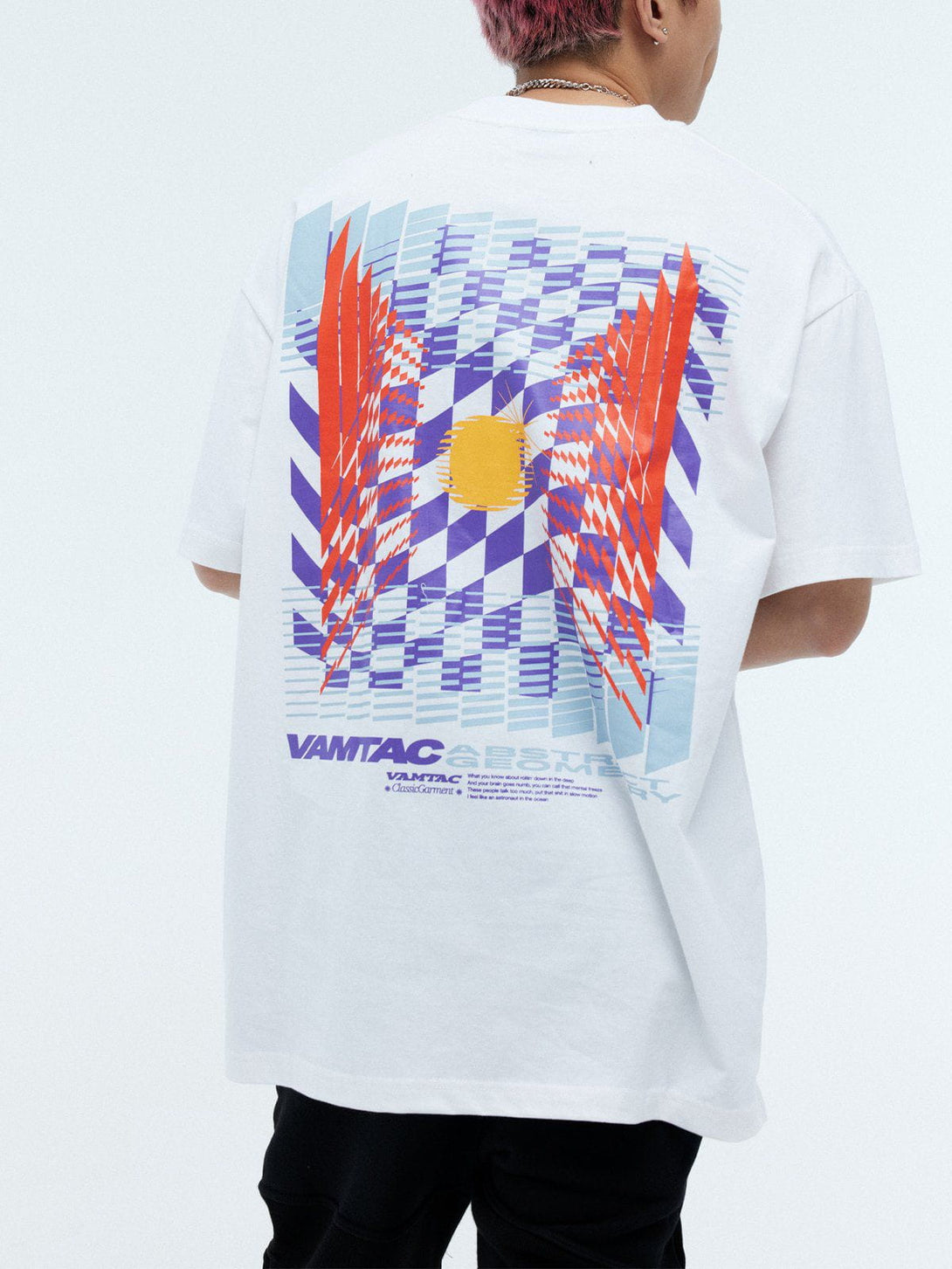 Majesda® - Colored Checkerboard Graphic Tee- Outfit Ideas - Streetwear Fashion - majesda.com