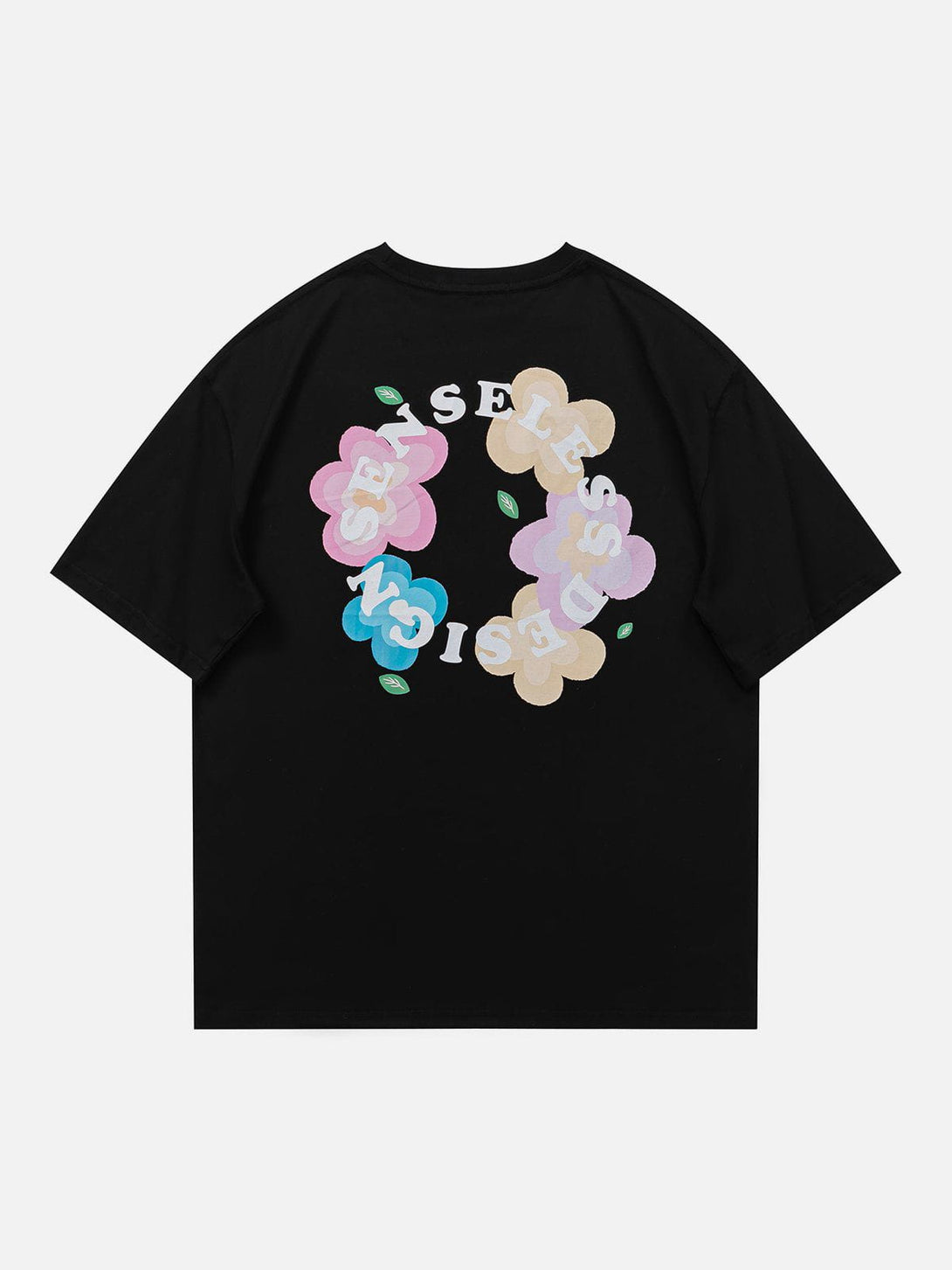 Majesda® - Colored Flower Print Tee- Outfit Ideas - Streetwear Fashion - majesda.com