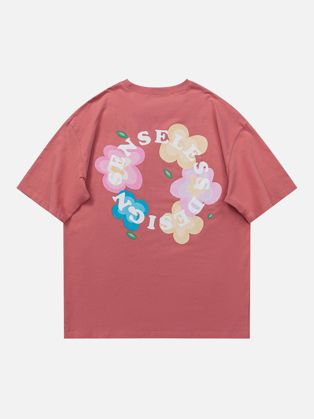 Majesda® - Colored Flower Print Tee- Outfit Ideas - Streetwear Fashion - majesda.com