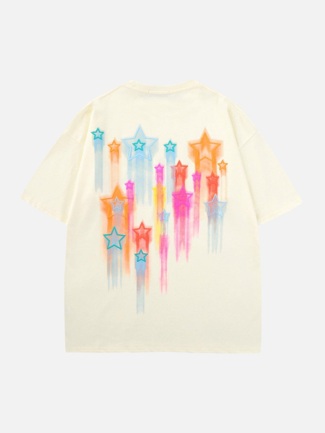 Majesda® - Colorful Full Of Stars Printed T-shirt- Outfit Ideas - Streetwear Fashion - majesda.com