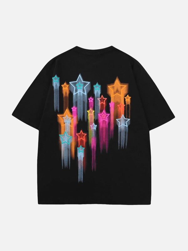 Majesda® - Colorful Full Of Stars Printed T-shirt- Outfit Ideas - Streetwear Fashion - majesda.com