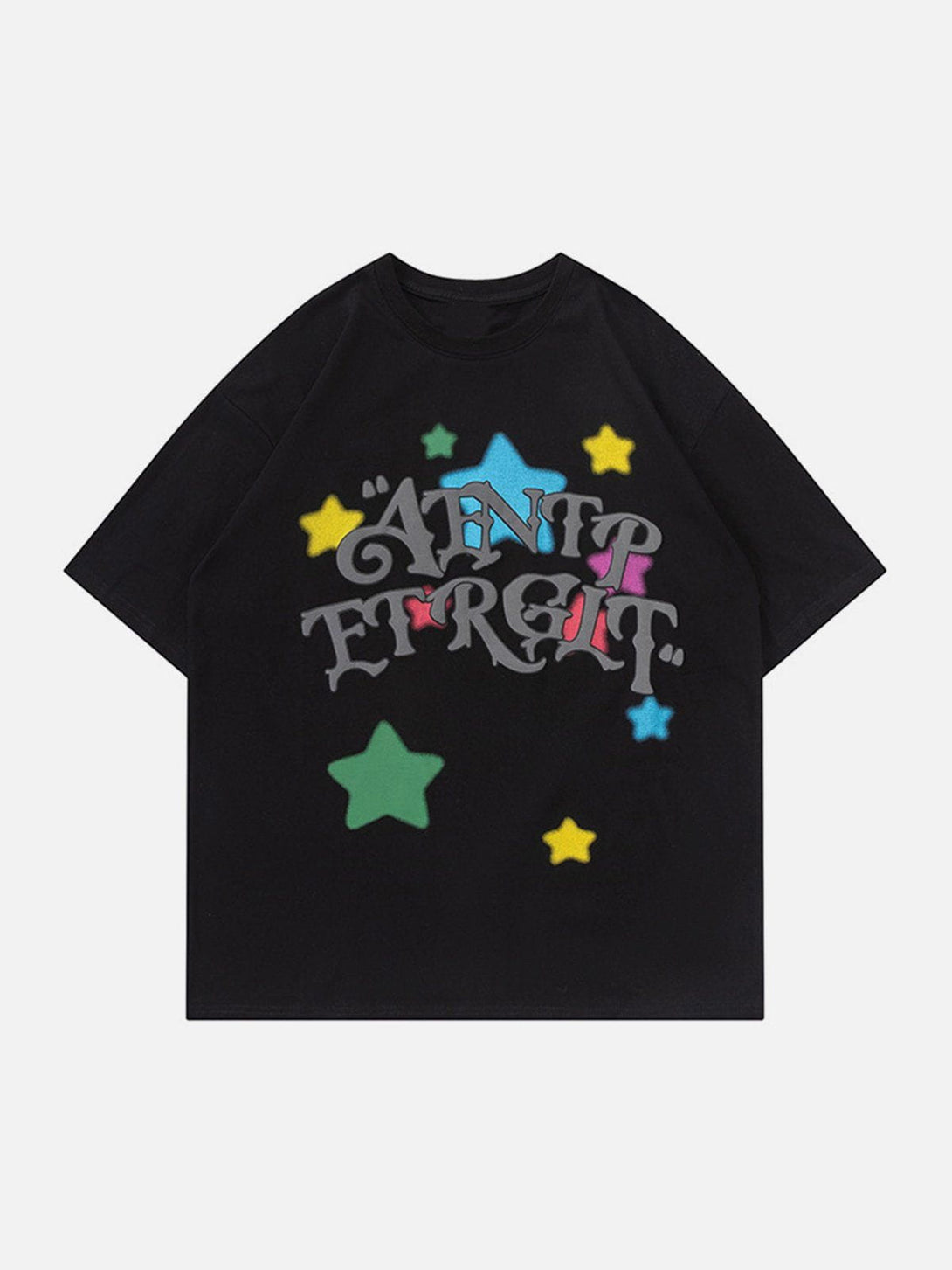 Majesda® - Colorful Star Letters Graphic Tee- Outfit Ideas - Streetwear Fashion - majesda.com