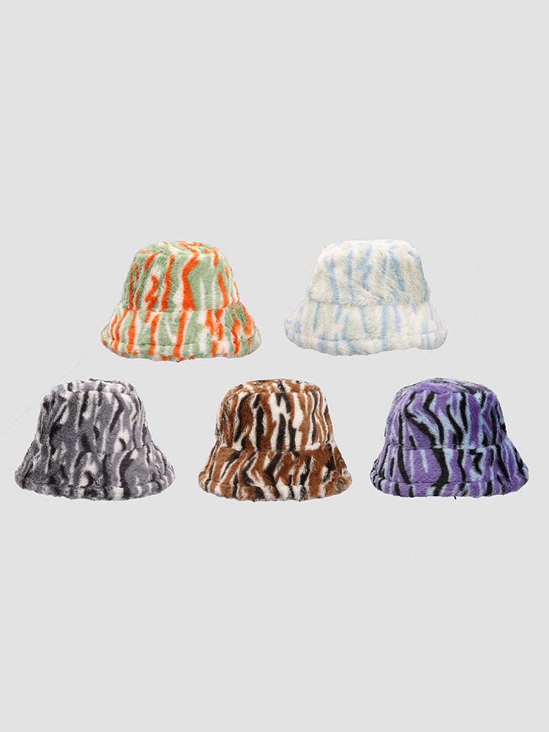 Majesda® - Contrast Striped Plush Vintage Bucket Hat- Outfit Ideas - Streetwear Fashion - majesda.com