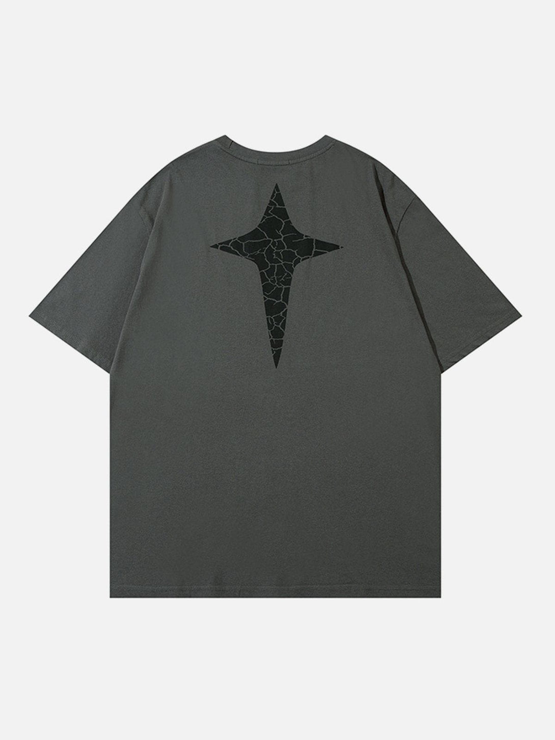 Majesda® - Cracked Print Star Vertigo Tee- Outfit Ideas - Streetwear Fashion - majesda.com