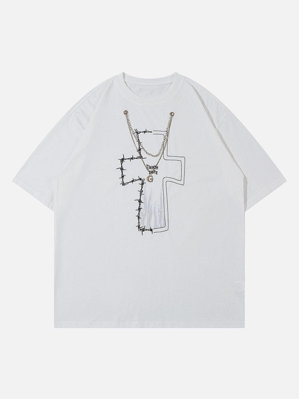 Majesda® - Crosses Print Tee- Outfit Ideas - Streetwear Fashion - majesda.com