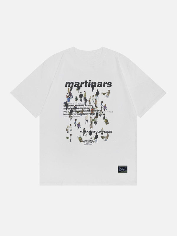 Majesda® - Crowd Print Tee- Outfit Ideas - Streetwear Fashion - majesda.com