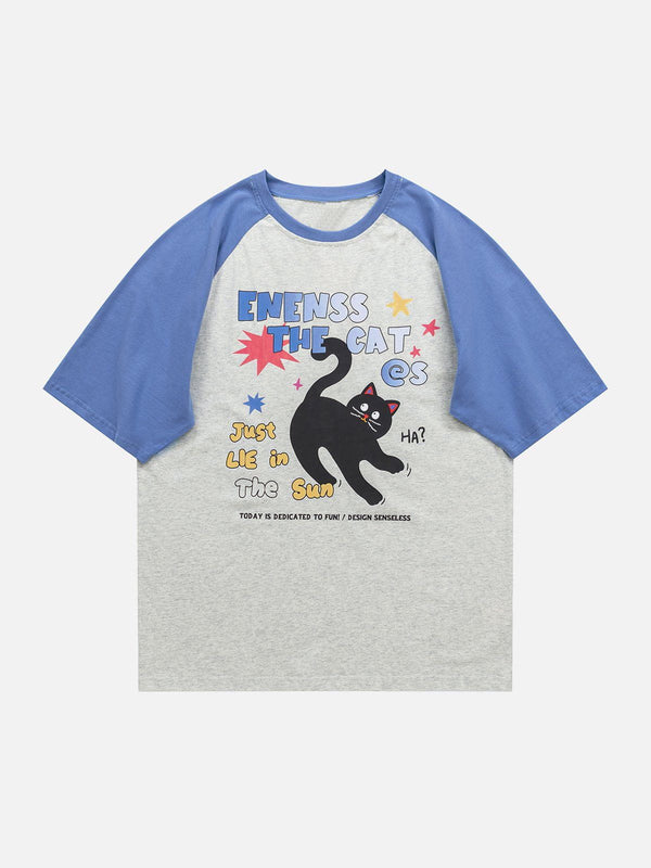 Majesda® - Cute Cat Print Tee- Outfit Ideas - Streetwear Fashion - majesda.com