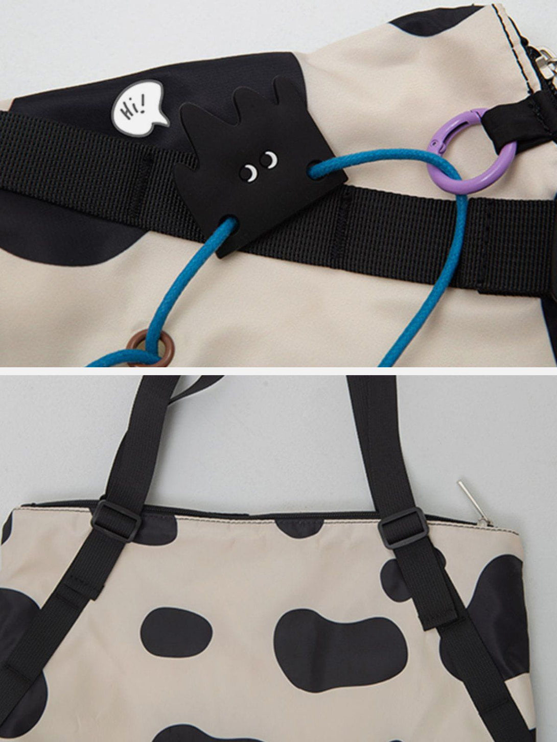 Majesda® - Cute Cow Pattern Tote Bag- Outfit Ideas - Streetwear Fashion - majesda.com