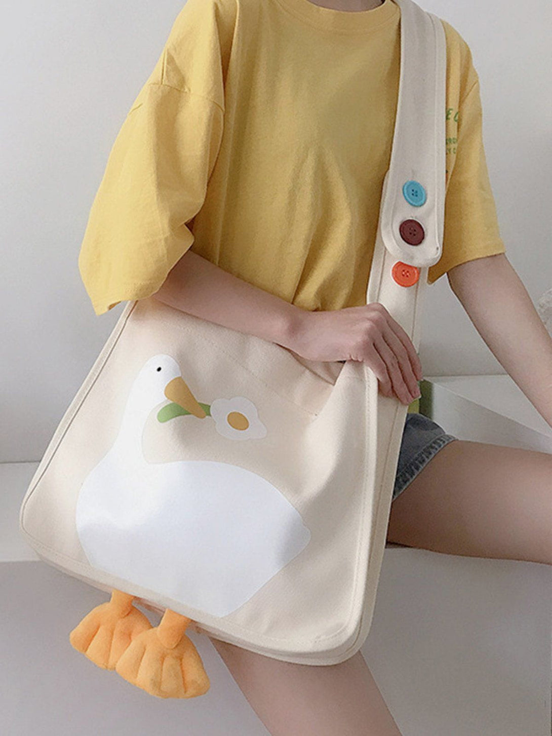 Majesda® - Cute Duck Canvas Bag- Outfit Ideas - Streetwear Fashion - majesda.com