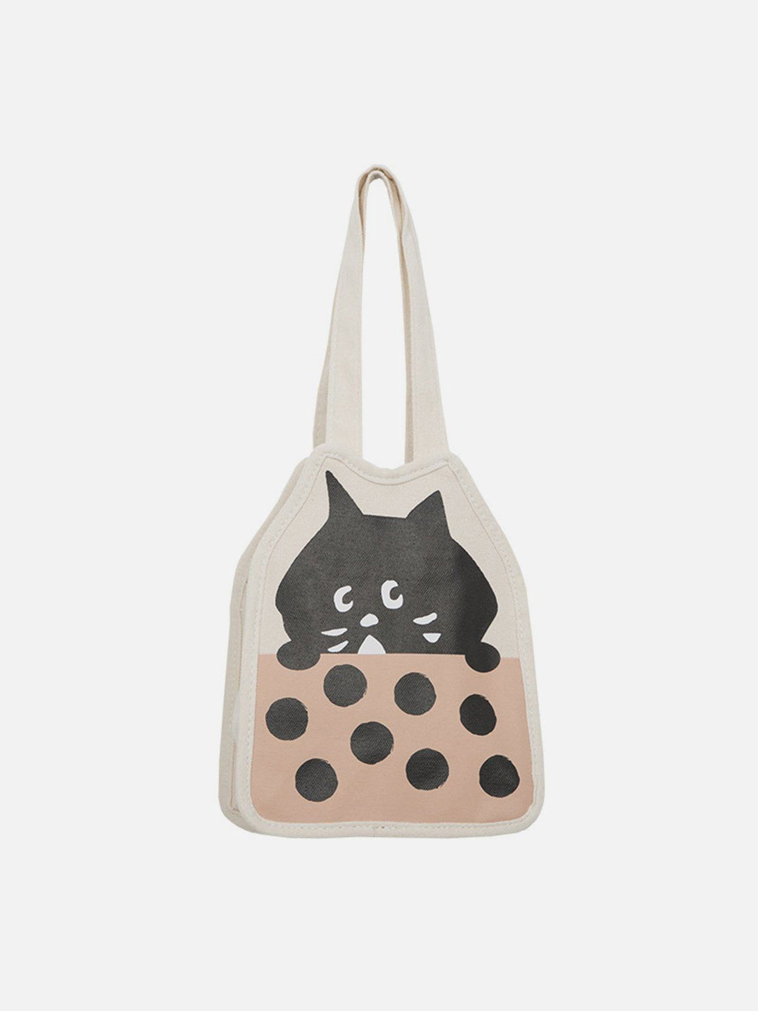 Majesda® - Cute Little Black Cat Illustration Canvas Bag- Outfit Ideas - Streetwear Fashion - majesda.com