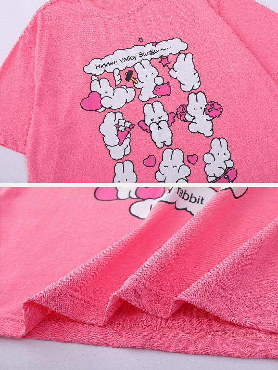 Majesda® - Cute Rabbit Print Tee- Outfit Ideas - Streetwear Fashion - majesda.com