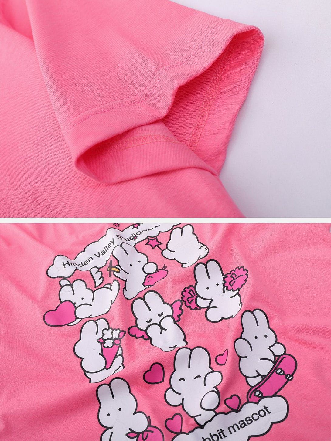 Majesda® - Cute Rabbit Print Tee- Outfit Ideas - Streetwear Fashion - majesda.com