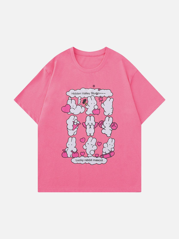 Majesda® - Cute Rabbit Print Tee- Outfit Ideas - Streetwear Fashion - majesda.com