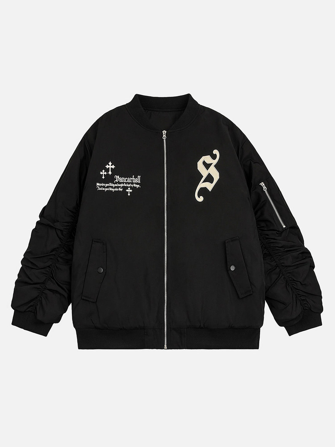Majesda® - Dark Baseball Jacket- Outfit Ideas - Streetwear Fashion - majesda.com
