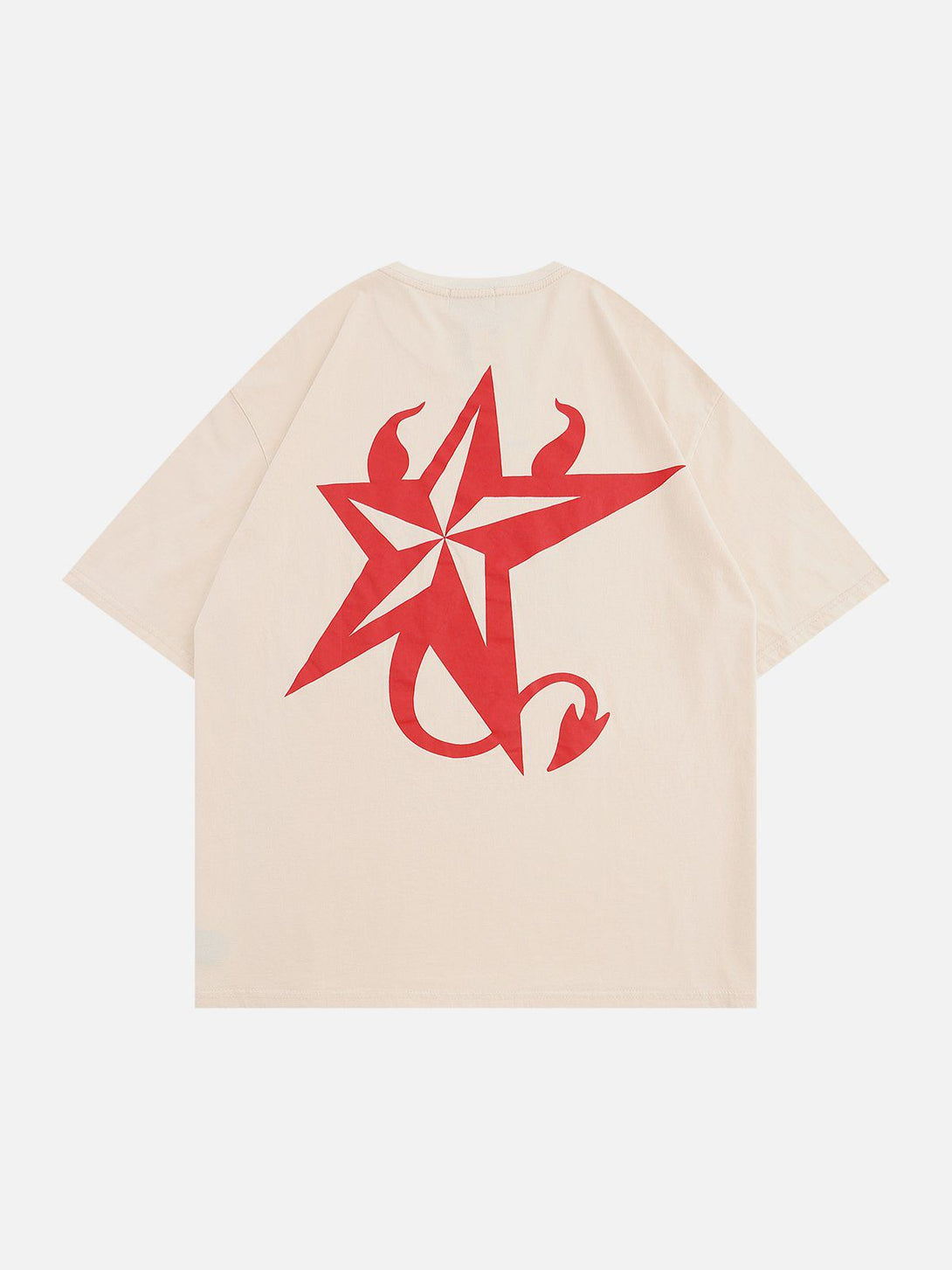 Majesda® - Demon Star Print Tee- Outfit Ideas - Streetwear Fashion - majesda.com