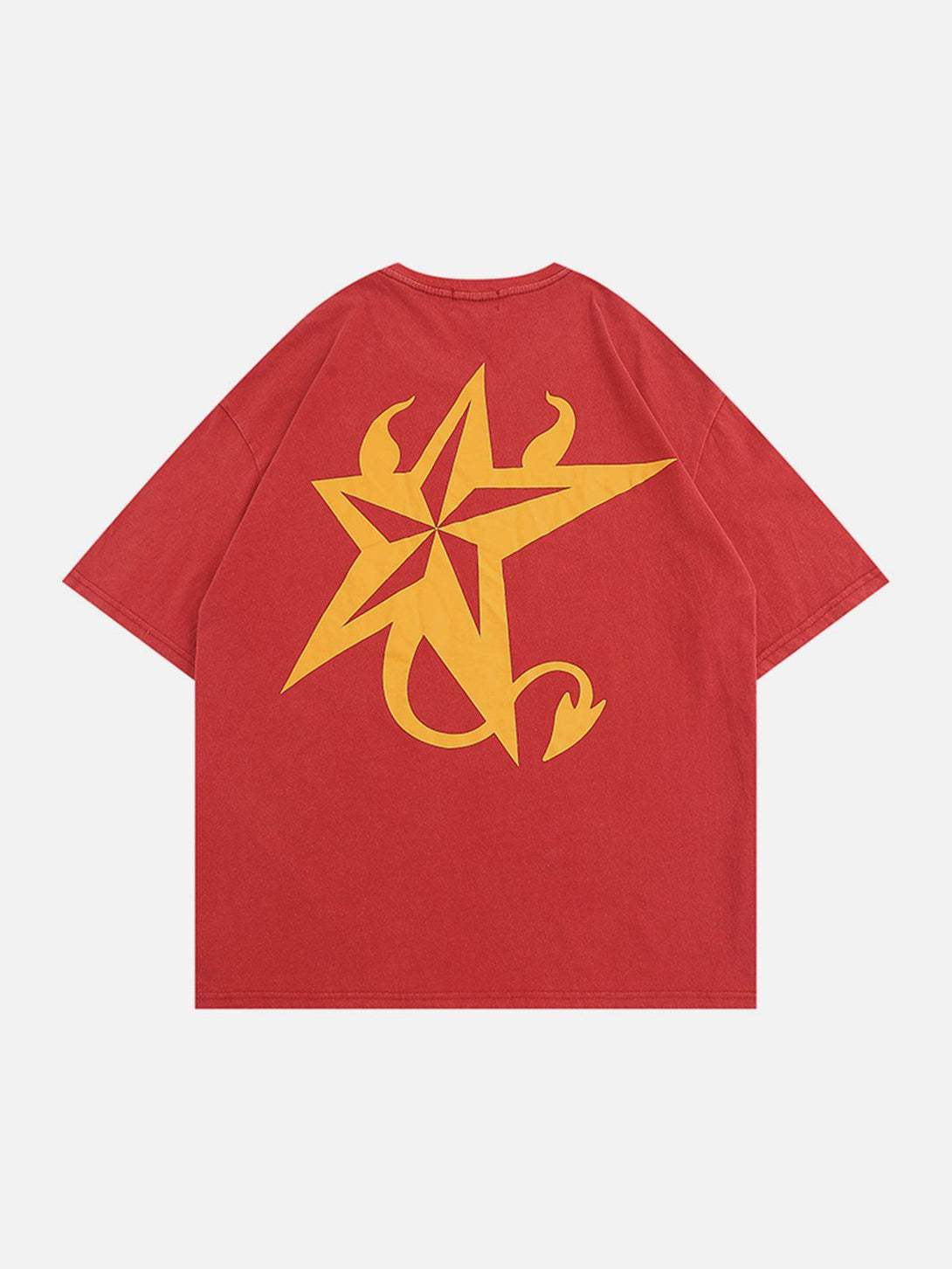 Majesda® - Demon Star Print Tee- Outfit Ideas - Streetwear Fashion - majesda.com